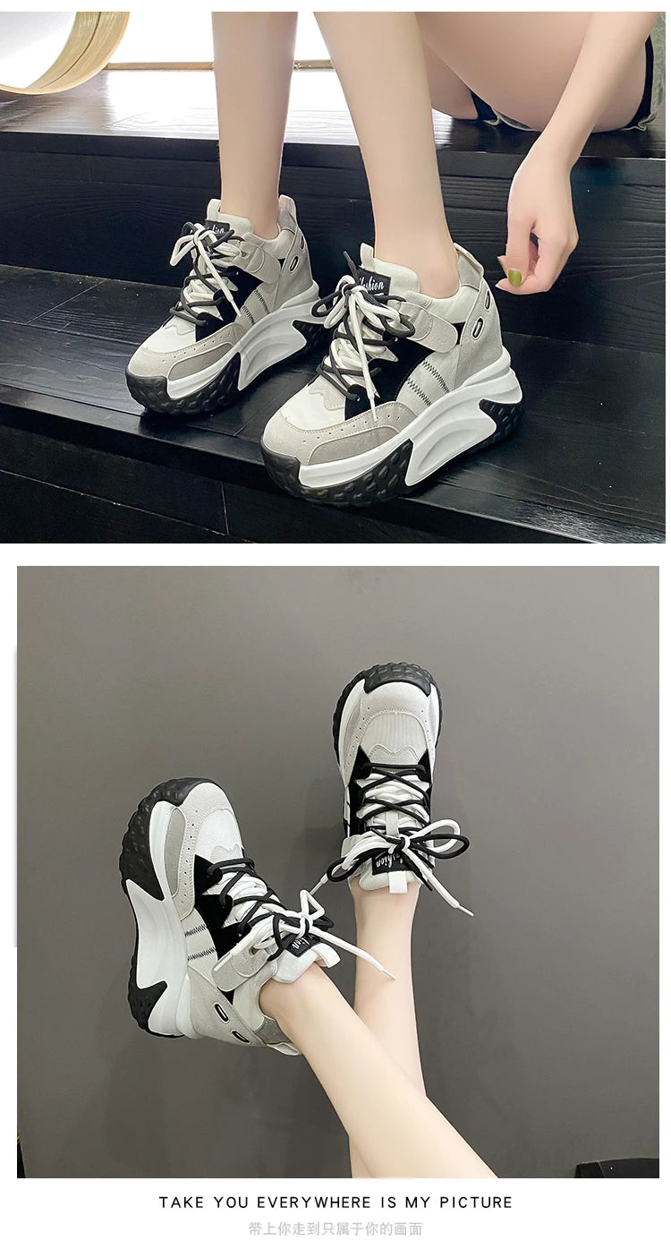 Rockynice 921 Atmungsaktiv Plateau Sneaker - 10,5cm 4cm