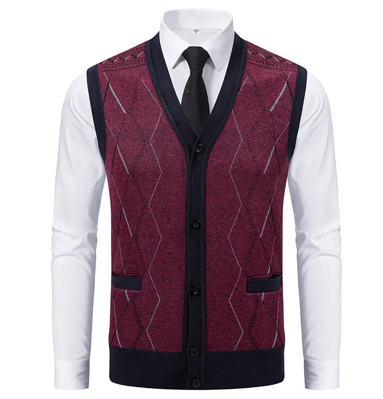 CN Strick Weste Slim Fit - Größe M Polyester Knopfverschluss