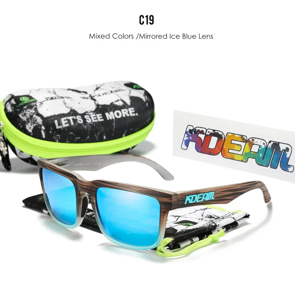 KDEAM Herren Polarisierte Sonnenbrille Quadratisch Casual Outdoor Sonnen Brille Frauen Unisex Sonnenbrille für Paare mit Neuer Verpackung - Golden Bridge Store