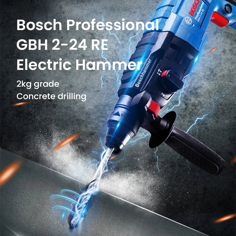 Bosch GBH 2-24RE Electric Hammer Drill Rotary Tool 4200Bpm 2.7J SDS Quick-Chang Impact Driller Reverse Hammer for Concrete Steel