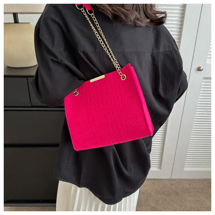 Fashion Luxury Crossbody Bags for Women 2024 New Trendy Designer Shoulder Bag Leisure Chain Solid Color Messenger Bag Handbags
