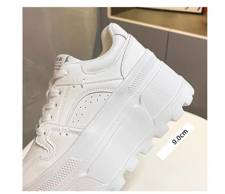 Women9 CM Platform Sneakers Casual Outdoor Simple Design Skateboard Comfortable Lace Up Sneakers Running Sports Shoes Female 40