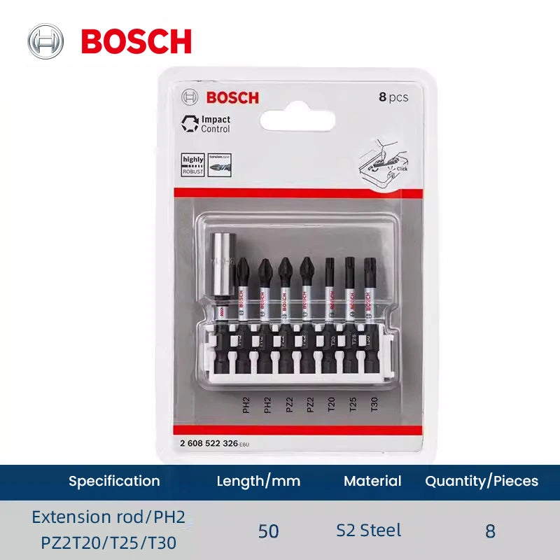Bosch Screwdriver Bits Kit Impact Control Screwdriver Bits Sets Power Tool Kit Alloy Steel for Electric Drill Accessories