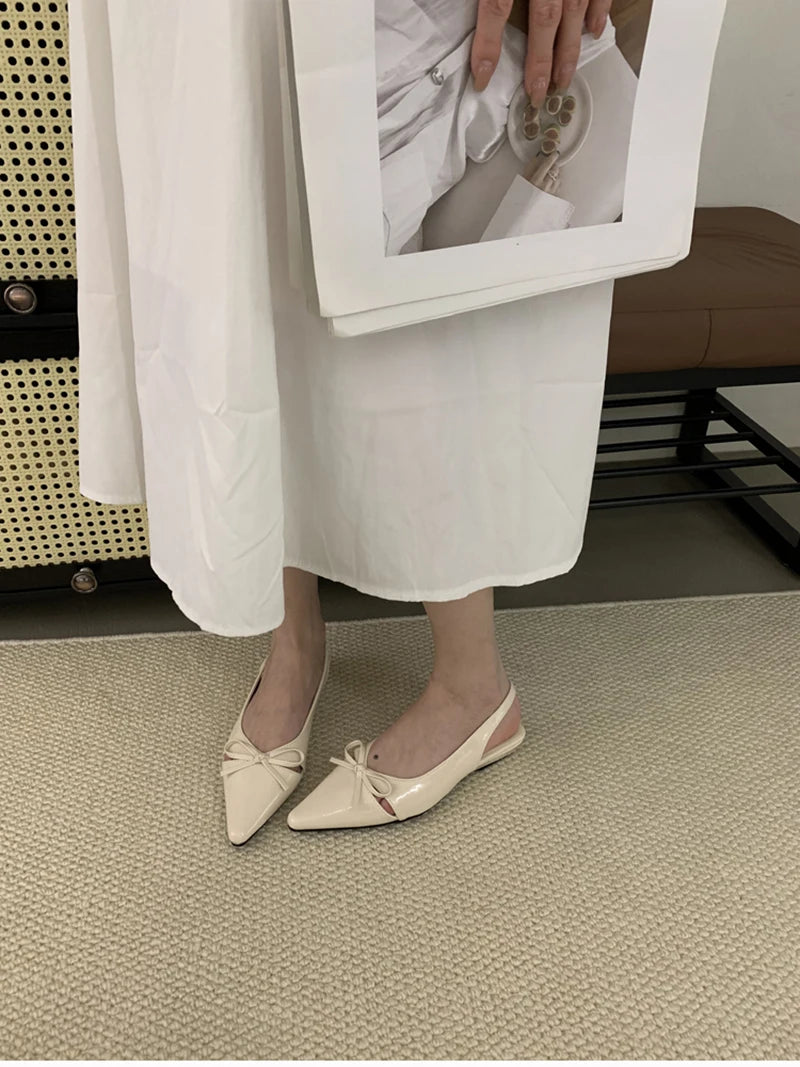 Summer Fashion Butterfly-knot Women Sandals Shallow Slip On Slingbacks Ladies Casual Dress Street Style Flats Shoes