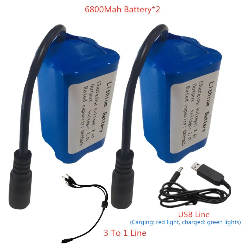 RC-Boot-Akku 2025: 7.4V 13600Mah 6800Mah Battery For V020 V900 2011-5 V007 C18 H18 V18 D18B FX88 - Remote Control RC Fishing Bait Boat Battery Parts Collection