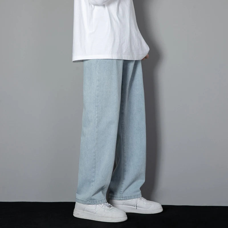 KFashion Classic Gerade Jeans - Weites Bein Einfarbig Blau