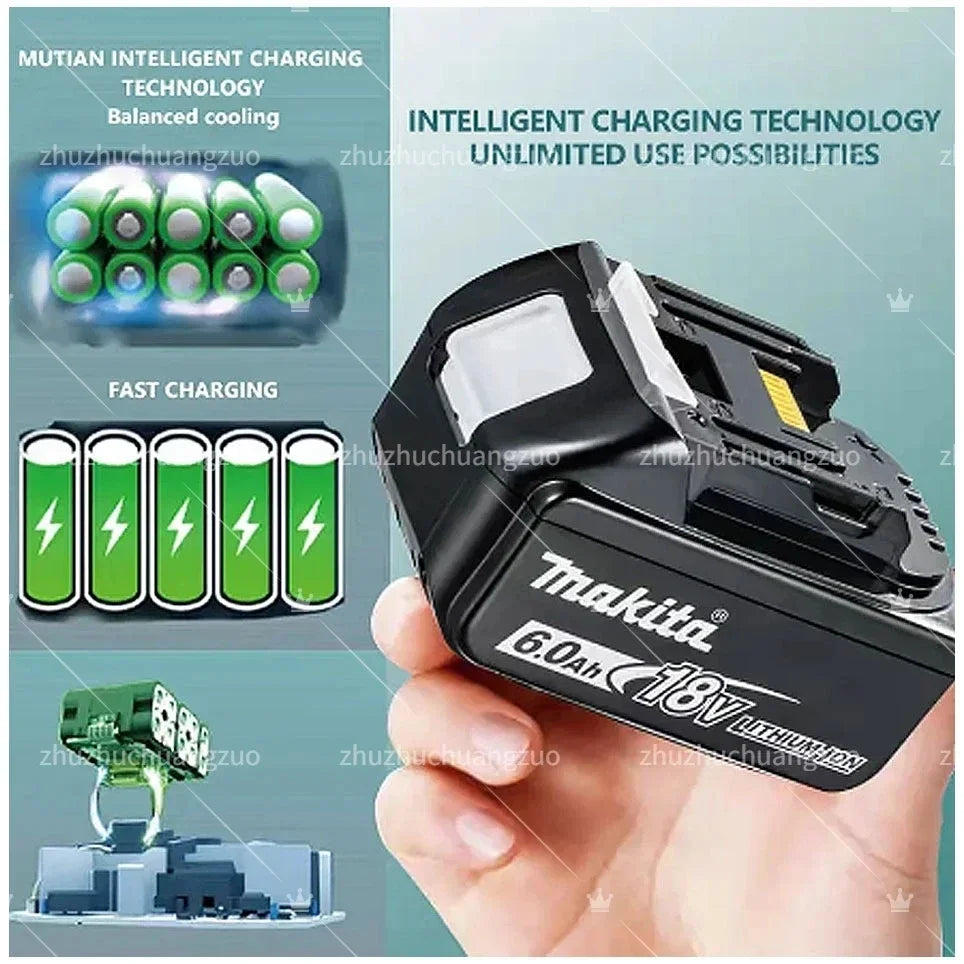 Makita Original 6Ah/5Ah Rechargeable Battery Compatible withBL1840 BL1830B BL1850B BL1850 BL1860 BL1815 Lithium-ion Tool Battery