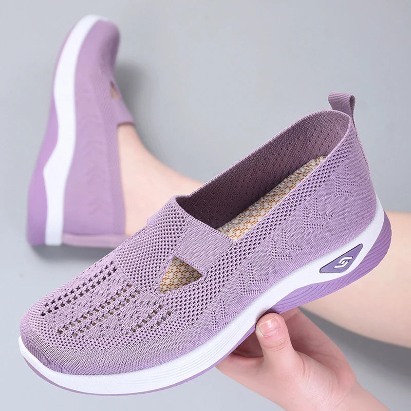 Women Wedges Sneakers High Quality Shoes Slip On Flats Men Loafers Breathable Mesh Running Sneakers Ladies Sport Shoes