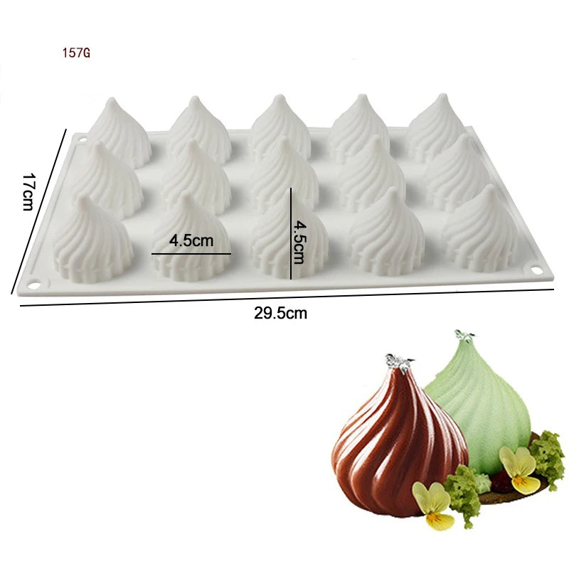 Silicone Pastry Mold 3D French Dessert Mousse Cake Baking Pan Chocolate Candles Soap Fondant Molds DIY Cake Decoration Tools