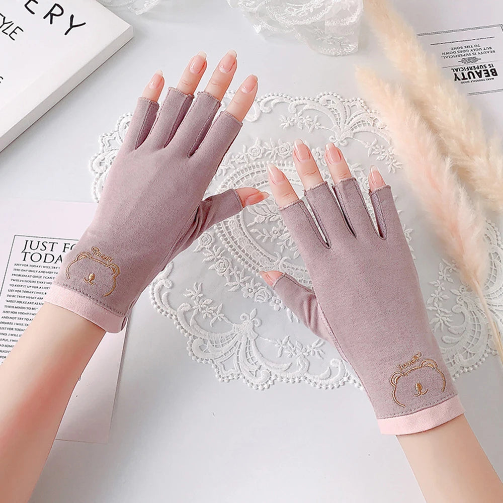 MingLee Cotton UV Schutzhandschuh - 1 Paar Fingerlos