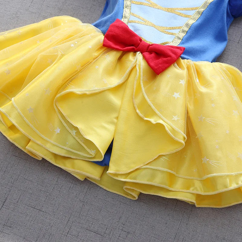 Baby Romper Infant Girl Tutu Dress Jumpsuit Headband Outfits Snow White Princess Clothes Cute Dress Halloween Party Costume