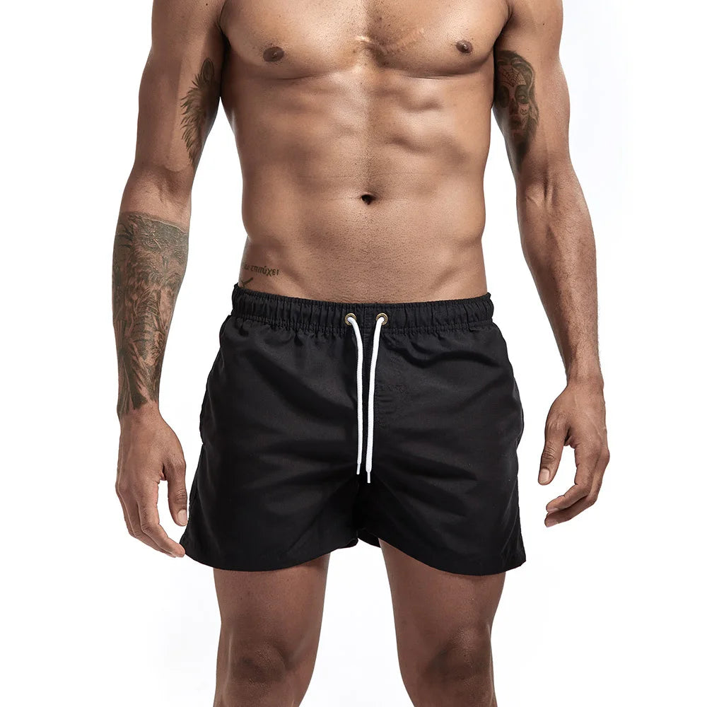 Männer Quick Dry Board Shorts - Schnelltrocknende Badehose Schwimmen Trunks Atmungsaktiv Kordelzug Taschen Surfing Beach