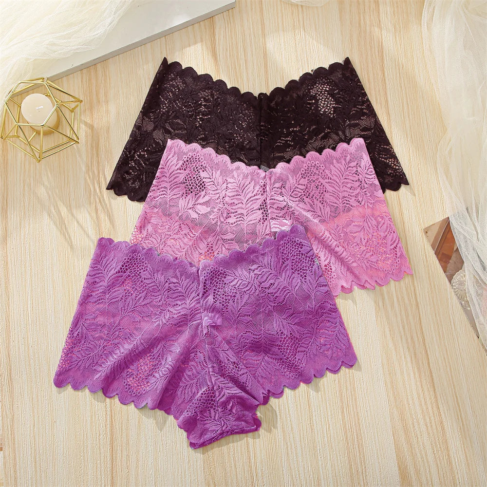 All Of Me Spitze V-Taillen Dessous - 3er Set Nylon Elastan