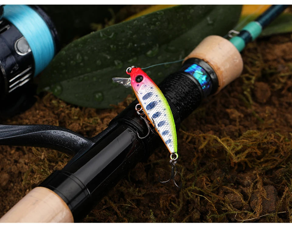 TSURINOYA 46S Sinking Minnow Fishing Lure Intruder 46mm 5g Artificial Trout Ajing Stream Lake Jerkbait Rockfishing Hard Baits