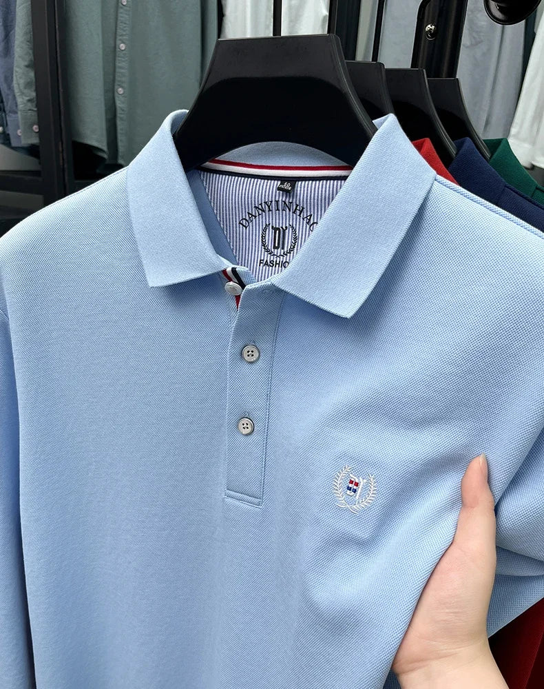 Tricou cu mânecă lungă și brodat Eleganza Polo - Mărimea M, amestec de bumbac