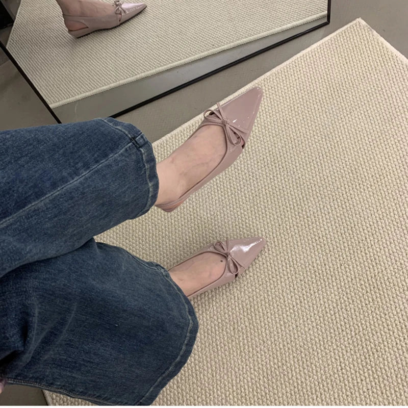 Summer Fashion Butterfly-knot Women Sandals Shallow Slip On Slingbacks Ladies Casual Dress Street Style Flats Shoes