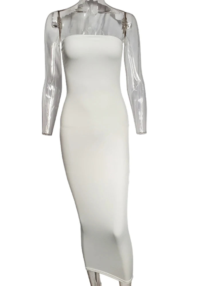 summer women's elegant sleeveless chest wrapped Long Beach Dress