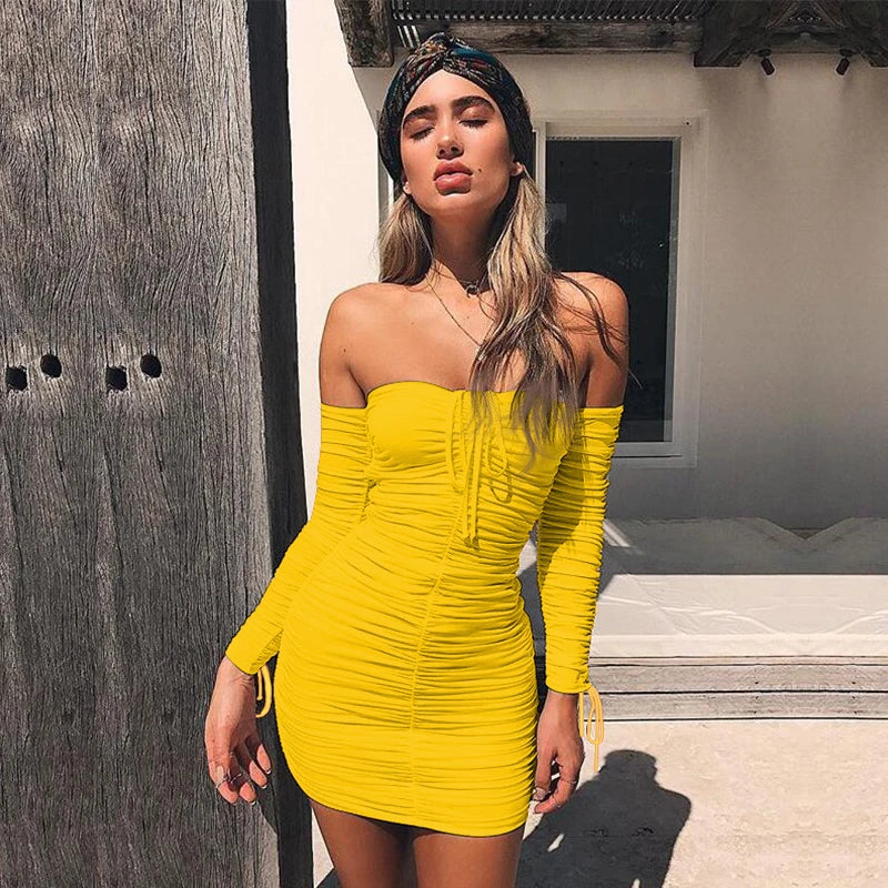 Arctic Cat Bodycon Off-Shoulder - Viskose, Elastisch, Lang