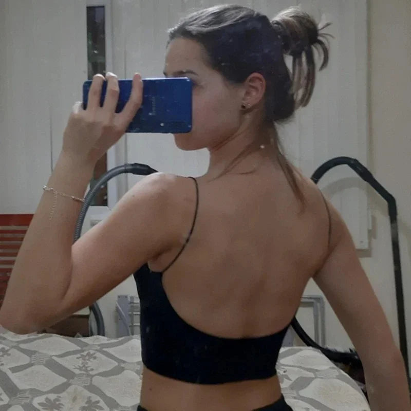 Femei elegante Crop Topuri Ice Silk vară sutien sport cu bretele spaghete vestă top femei încorporat sutien off umăr fără mâneci camisol