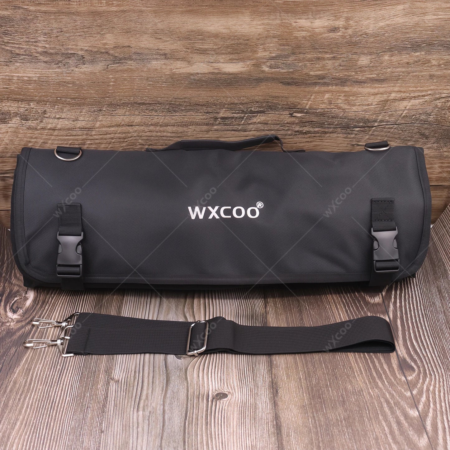 WXCOO Professional Kitchen Chef Knife Damascus Steel Laser Pattern Santoku Knife Double Side Magnetic Kitchen Knife Block