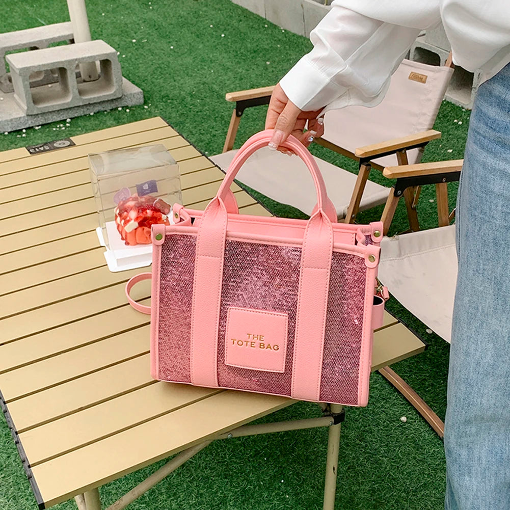 Women's Casual Tote Bag For Women Crossbody Female Handbag New Solid Words Lette Leisure Large Bag Fashion Shopper Tote Purse