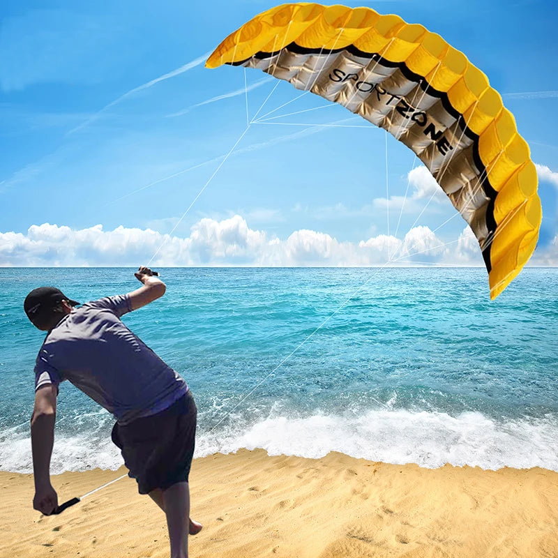 High Quality 2.5m Dual Line 4 Colors Parafoil Parachute Sports Beach Kite Easy to Fly  Factory Outlet