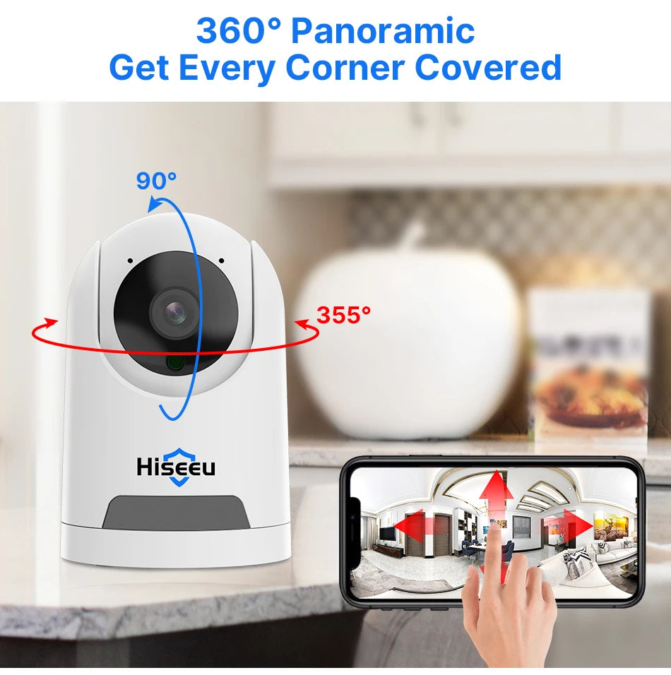 IP-Kamera 2025: Hiseeu 2K 4MP PTZ WIFI Wireless Smart - Home Security Surveillance Two-way Audio Indoor Baby Pet Monitor Collection