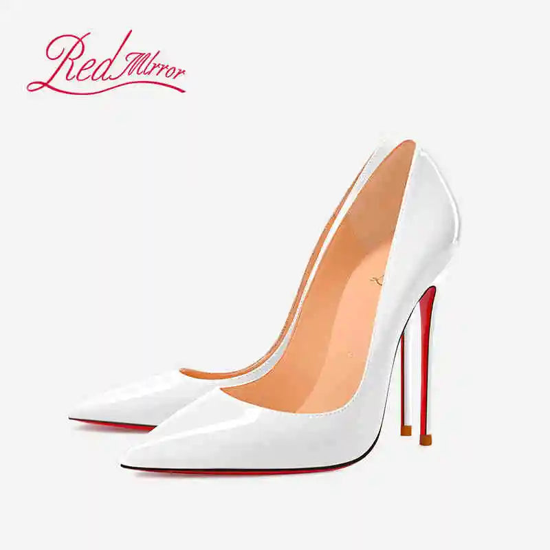 Women's elegant high heel shoes Luxury Brand Black Women heels shoes woman 2025 trend Red Shiny Bottoms Pointed Toe elegant Pumps