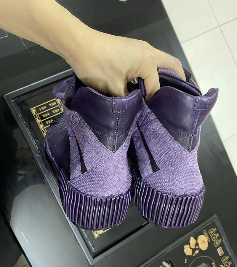 Ghete Black Street Original Design Goodyear Patchwork - Parte superioară din piele, talpă din cauciuc, mărimi 40–46