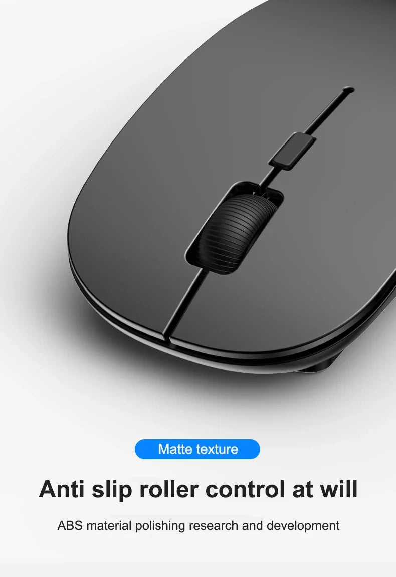 Wireless Maus Slim Bluetooth-kompatibel 2.4G Computer-Mäuse Portable Rechargeable/Battery Cordless Maus für iPad Laptop Desktop