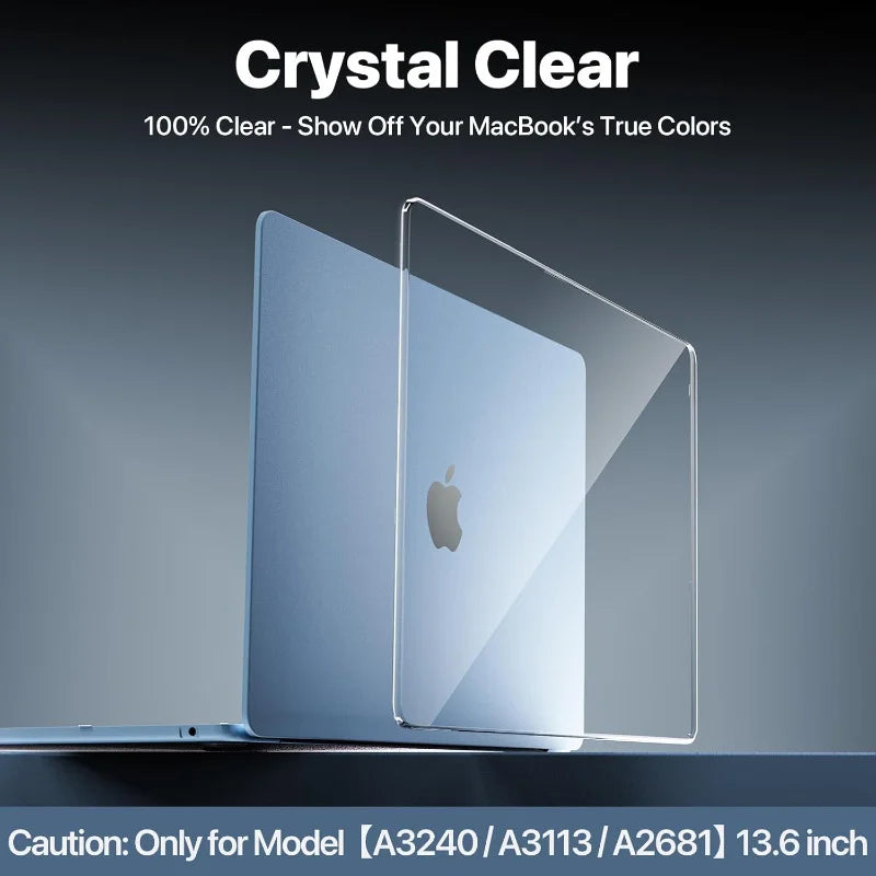 MacBook-Hülle 2025: Ultra-Clear Hard-Case 13.6" - M4-M2 Protection Collection