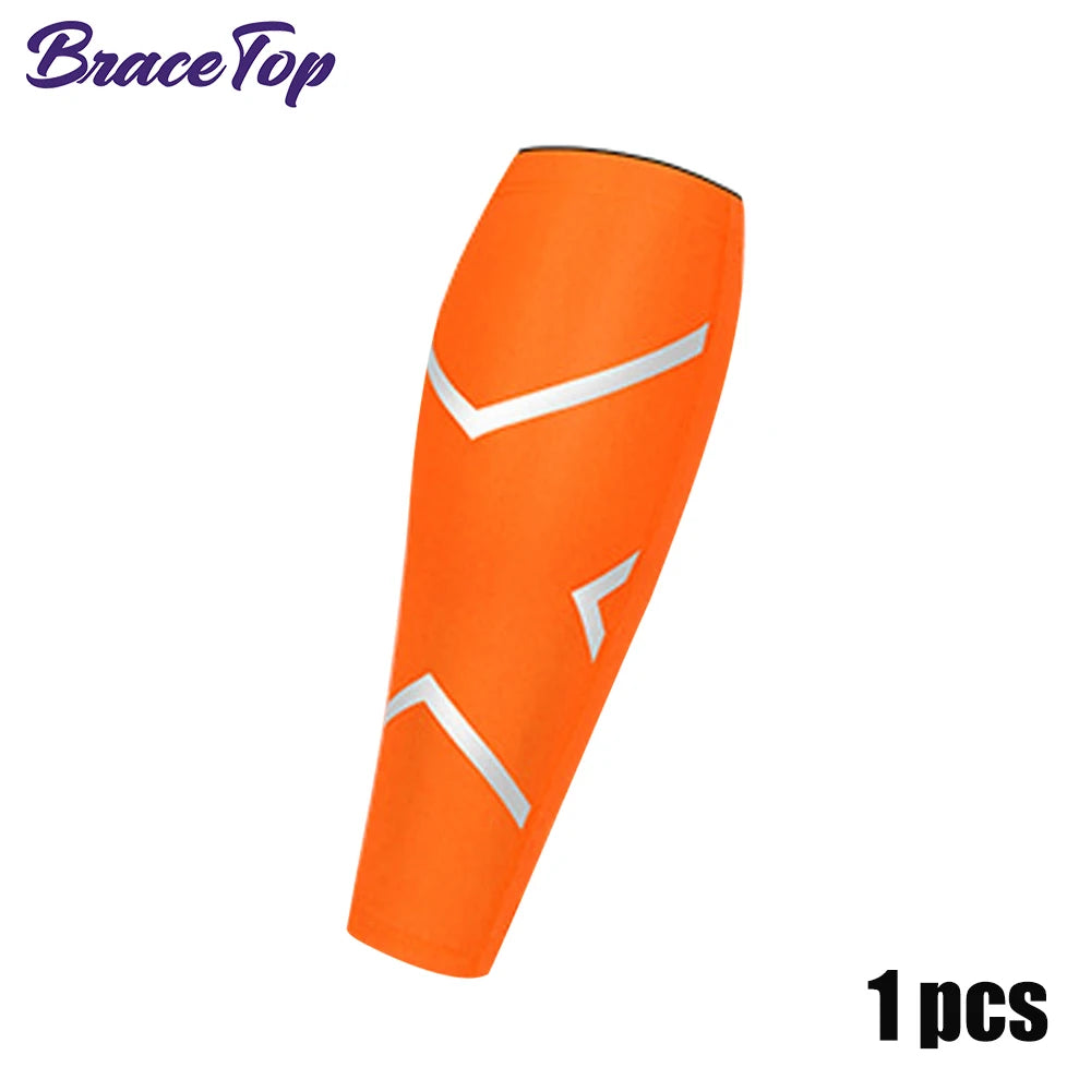 Wadenstütze 2025: BraceTop 1 PC Sports Calf Compression Sleeve Shin Splint - Support Guard Leg Protection Basketball Running Cycling Travel Collection