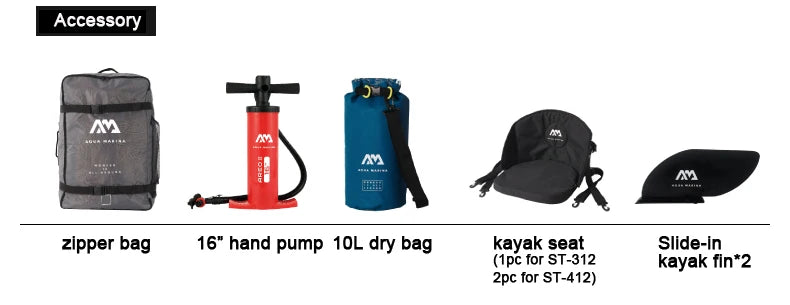 AQUA MARINA 1 2 person inflatable boat sport kayak model STEAM canoe pvc dinghy raft pump seat drop stitch floor laminated PVC