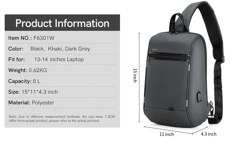 Laptop-Tasche 2025 - 13.3-14 Zoll Crossbody Messenger Rucksack Schule Studium