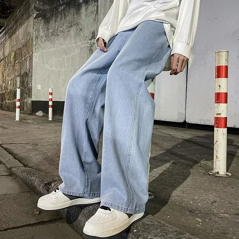 SHAN BAOC Loose Jeans Weit - Elastischer Bund Denims