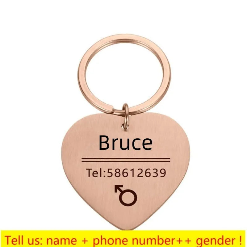 COOYOMOO Personalisierte Gravierte Katze Hund 2025: Haustier ID Tag Anti-Verlust Halsband Anhänger - Gravur Name Welpen Katzen Edelstahl Silber Gold Roségold