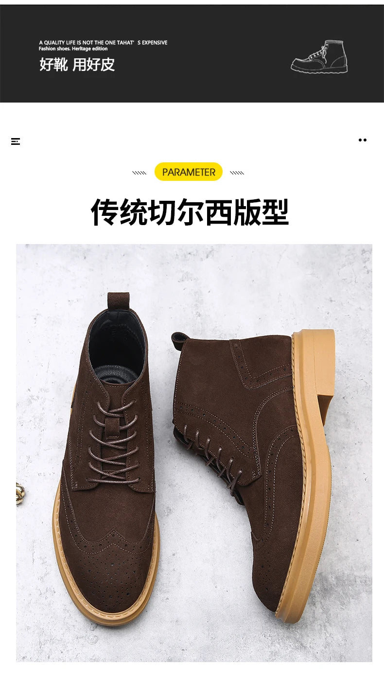 YEISNDOOCN N Vintage Echtes Leder Stiefel - Knöchelhoher Schaft Schnürverschluss Obermaterial Leder