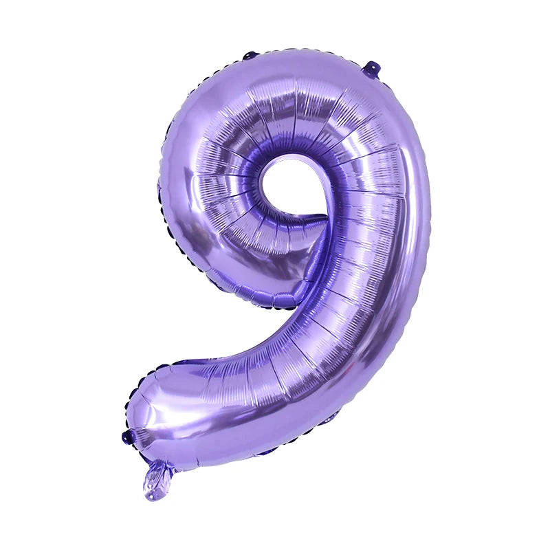 Purple Number Balloons 32 Inch Foil Balloon Adult Kids Birthday Anniversary Decoration Party Gold 0 1 2 3 4 5 6 7 8 9 Balloon