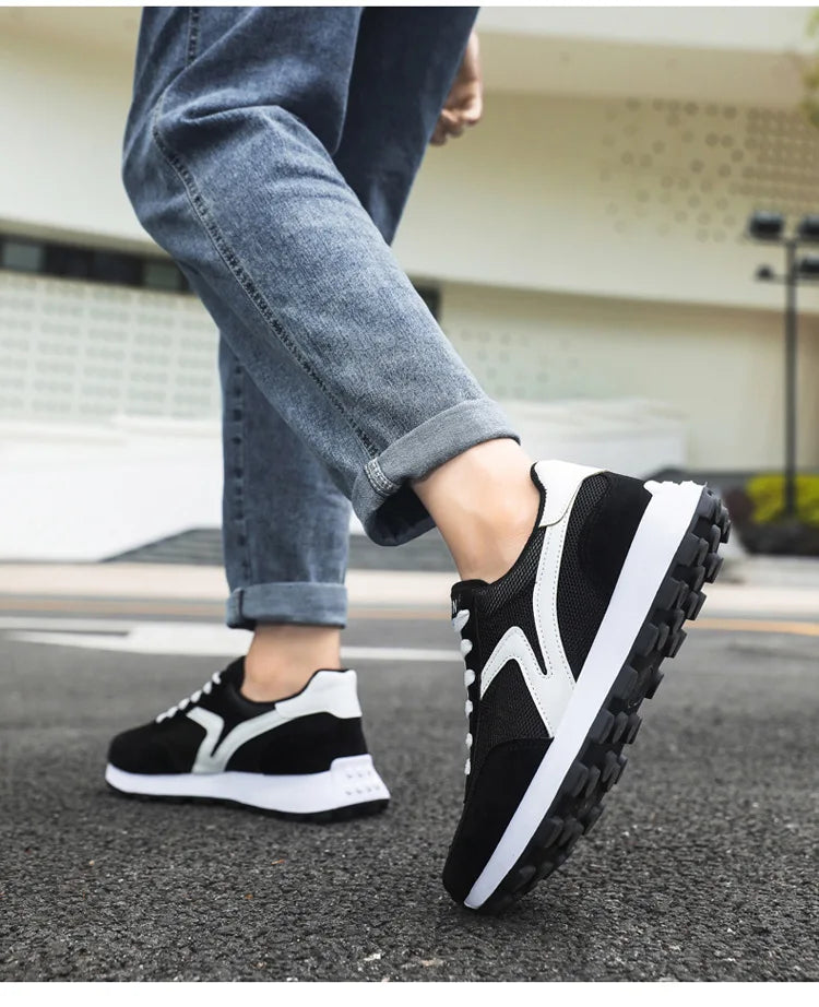 New Women's Sneakers Fashion Breathable Unisex Casual Shoes Lightweight Lace-Up Running Shoes Outdoor Platform Tennis Shoes Male