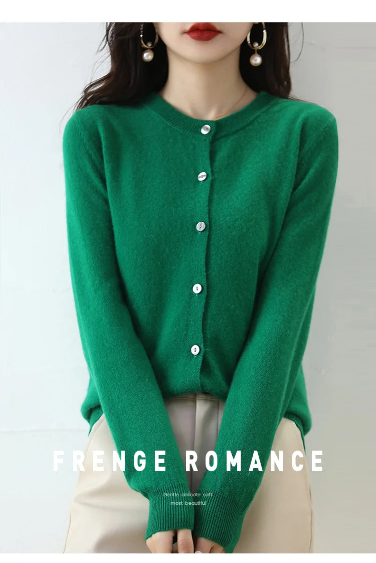 Ganleawort Cardigan Kuschelig - Größe Regular; Mat. W/A/V