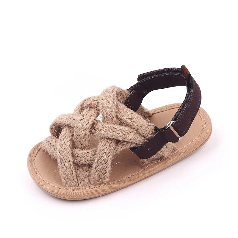Baby Mädchen Blumen Spitze Krippe Sandalen 2025 - Süße Sommer Weiche Sohle Flache Prinzessin Schuhe - Säugling Rutschfest Erste Laufschuhe