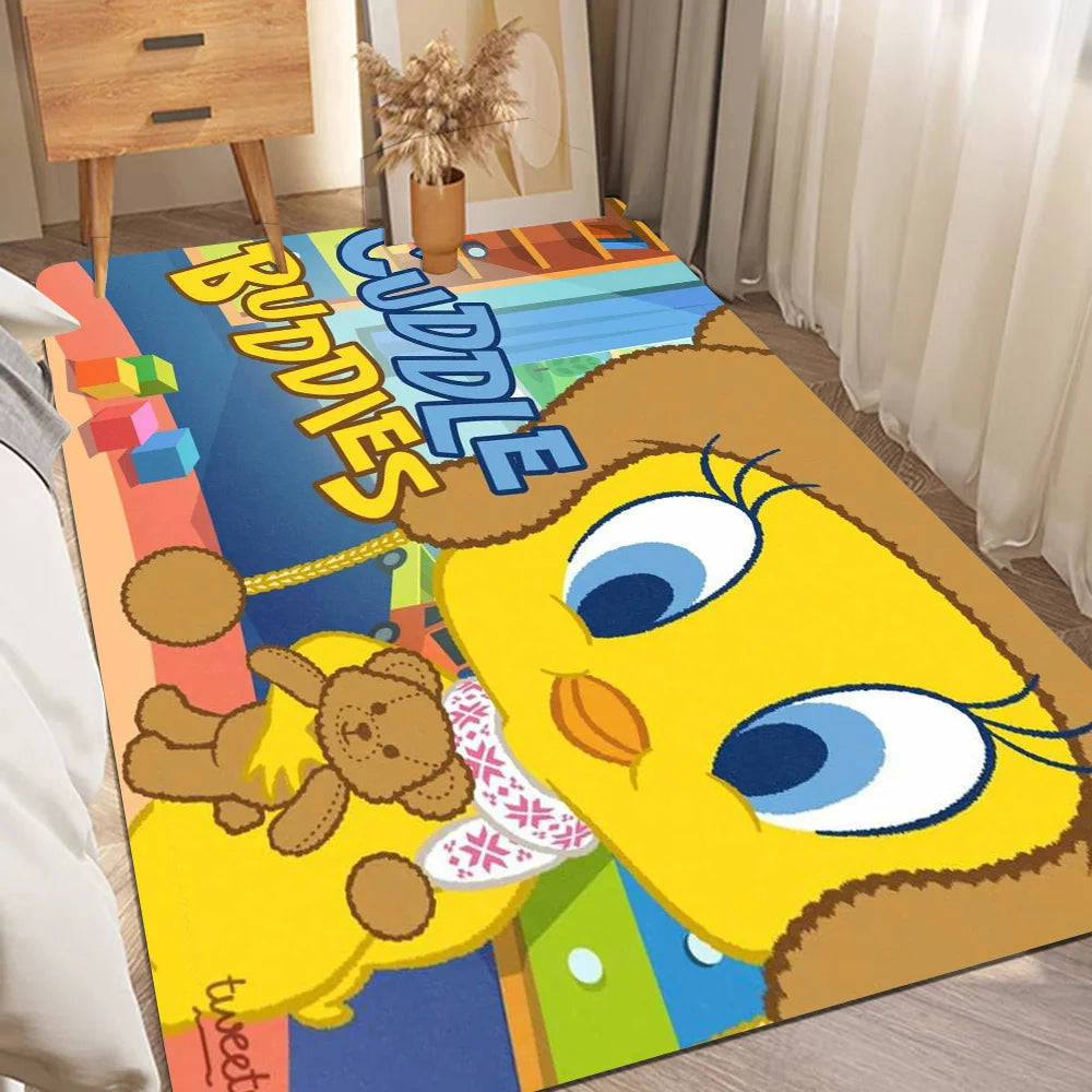 Yellow Cartoon T-Tweetys Bird Room Mats Cheaper Anti-slip Modern Living Room Balcony Printed Welcome Rug