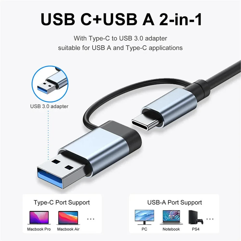 FEIWIMI USB C Hub Docking - 8 Ports 5Gbps USB 3.0 OTG