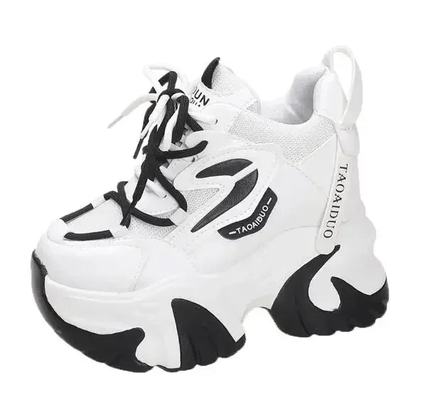 Fashion Sneakers For Women 11CM Platform Chunky Casual Shoes High Quality Autumn Woman Tenis Female Walking Trainers Thick Sole