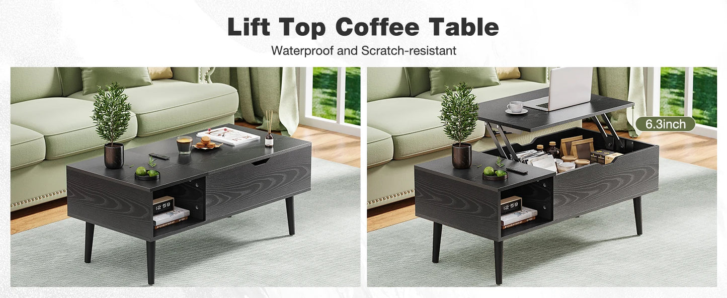 Couchtisch 2025: JHK Lift Top Coffee Tables Living Room - 39.37"x19.7" Desk Tea Wood Dining Adjustable Storage Collection