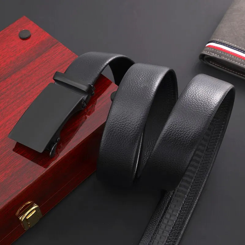 Buckle XL0370 Glänzender Gürtel - 3.8 Cm Breite Litschi