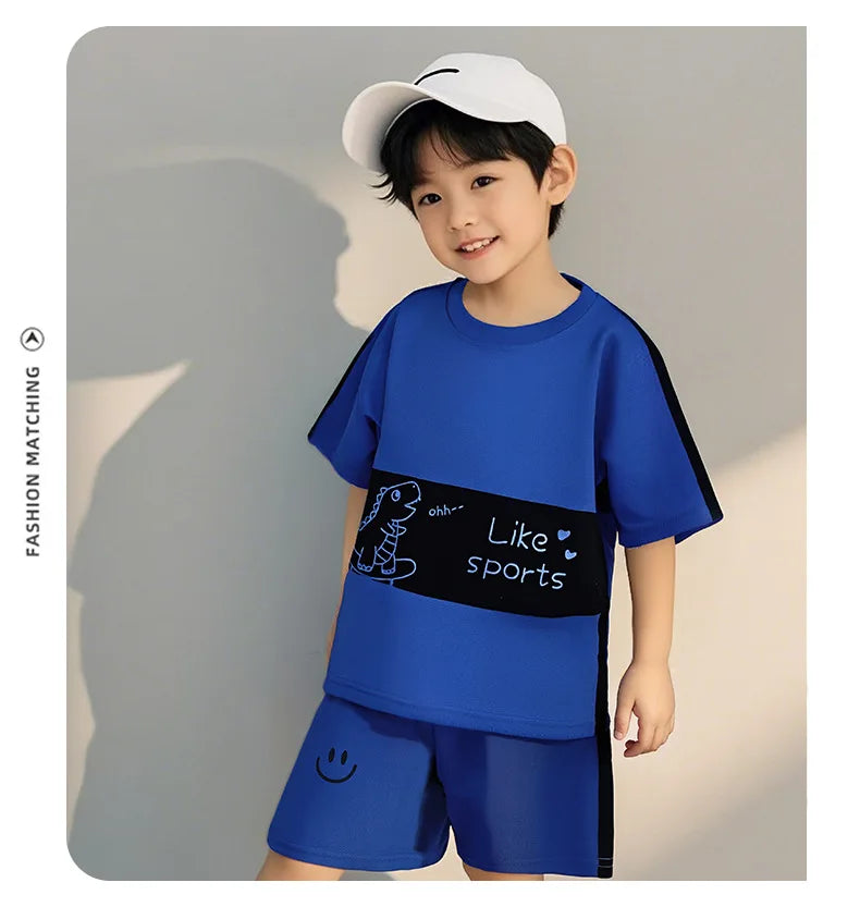 Seturi pentru copii Haine pentru copii Băieți și Fete Top + pantaloni scurți 2 buc mânecă scurtă Îmbrăcăminte cu dungi pentru bebeluși Tricou pentru copii mici Treninguri Ținute la modă