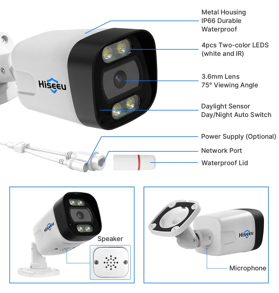 Überwachungssystem 2025: Hiseeu 4K 8MP POE Security Camera System - AI Face Detection 8 Port NVR H.265 Home Waterproof CCTV Surveillance IP Camera Kit Collection