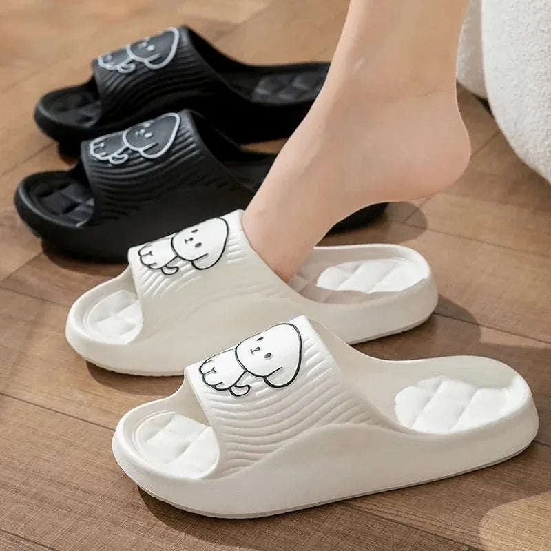 Niedlich Paar Kissen Hausschuhe Weiblich Sommer Tragen 2024 Neu Badezimmer Bad Rutschfest Innen Heim Eva Dick Boden Sandalen