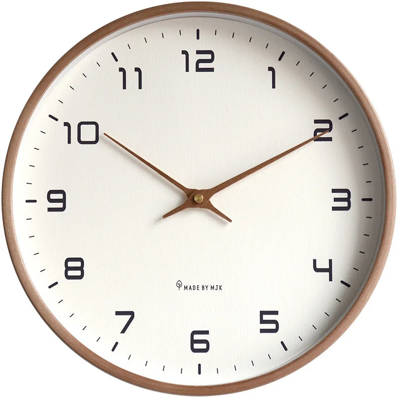 Nordic Solid Wood Wall Clock Living Room Household Clock Decoration Silent Clock Japanese Modern Light Luxury Creative Clock